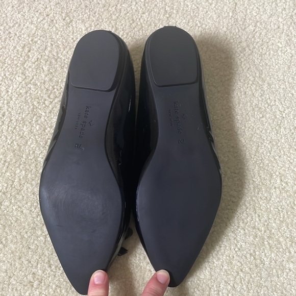 Kate Spade Eleni Flex black patent leather pointy toe ballet flat size 7 - Picture 8 of 8